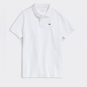 NWOT Vineyard Vines Boys Heritage Pique Polo, XS, WHITE